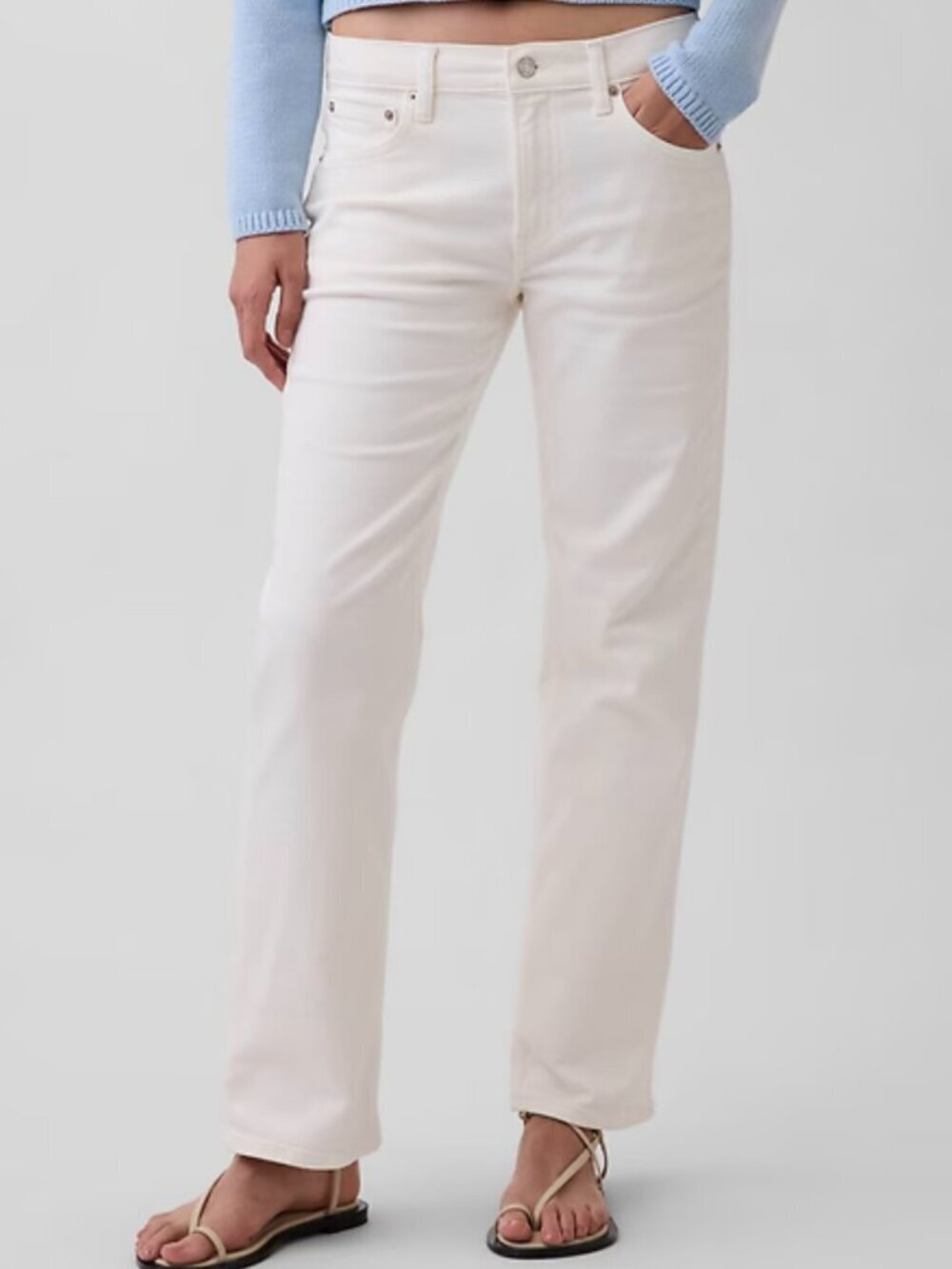 GAP Classoc Straight Mid Rise White Jeans Size 28/6R - Picture 4 of 4